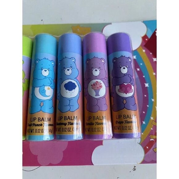 Taste Beauty CARE BEARS 10 Flavored Lip Balms Set Cherry Honey Vanilla NEW - Picture 10 of 14
